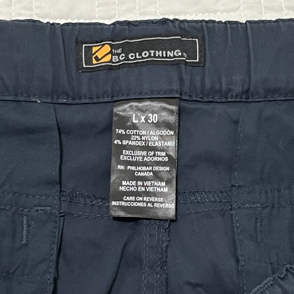 The BC Clothing Convertible Pants L x 30 Blue Cargo Hiking Pants Shorts - Picture 4 of 9